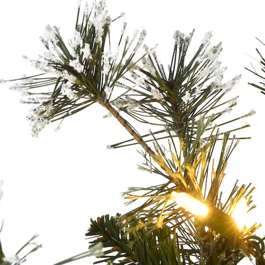 3ft. Pre-Lit Meadow Basin Artificial Christmas Tree in Tall Planter, Warm White LED Lights